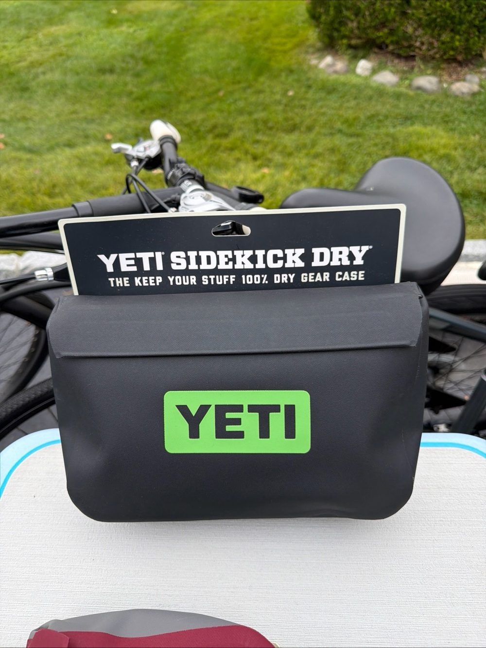 Yeti Sidekick Dry Handlebar Bag in Black with Green Logo